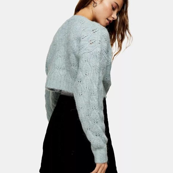 Topshop Pointelle Crop Cardigan - Picture 2 of 5